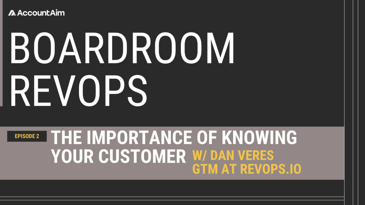 Cover image for Boardroom RevOps with Dan Veres, covering the importance of knowing your customer