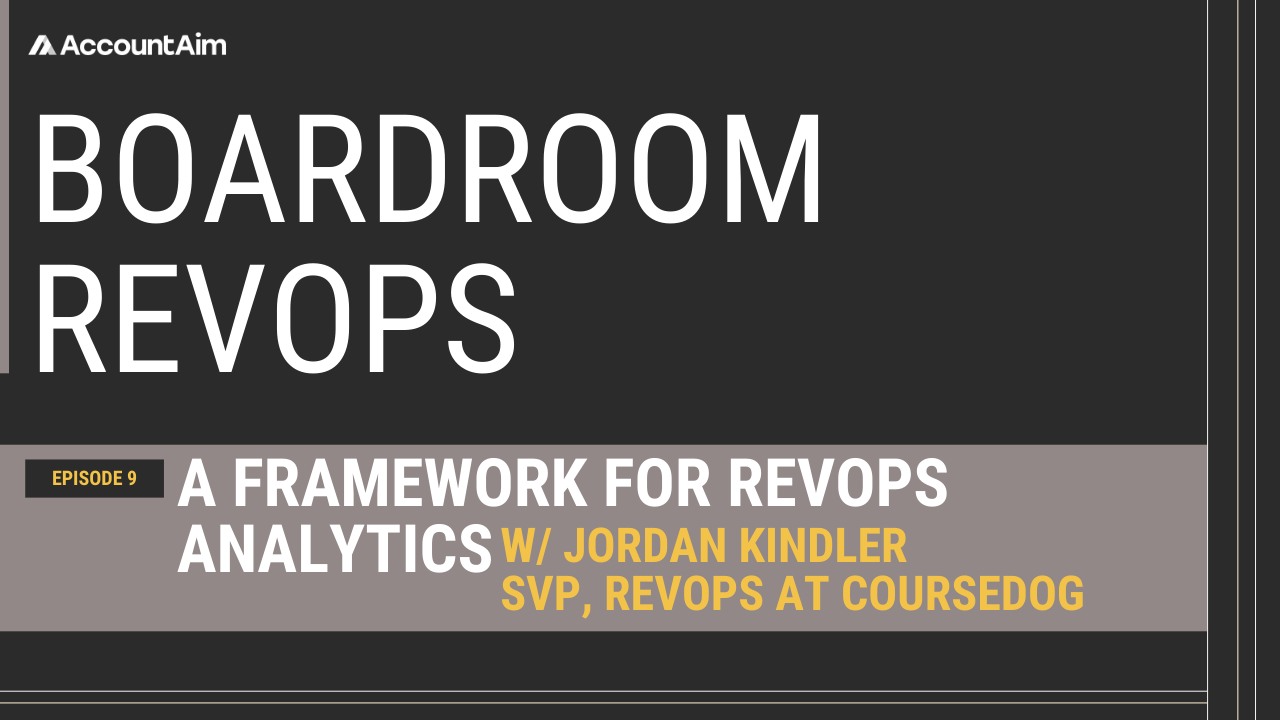 Title page: Boardroom RevOps, a framework for RevOps analytics with Jordan Kindler