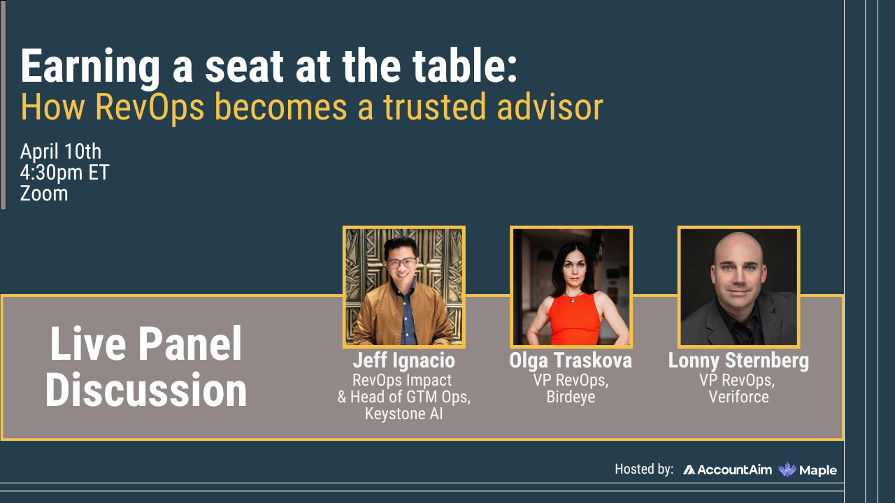 Webinar overview: earning a seat at the table, how RevOps becomes a trusted advisor